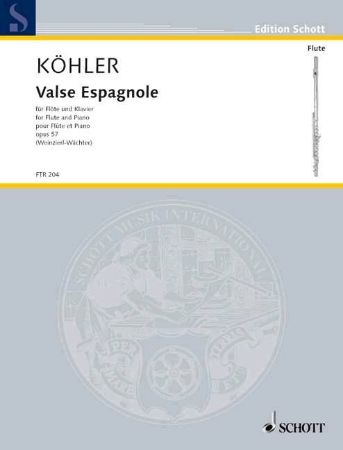 Slika KOHLER:VALSE ESPAGNOLE OP.57  FLUTE AND PIANO