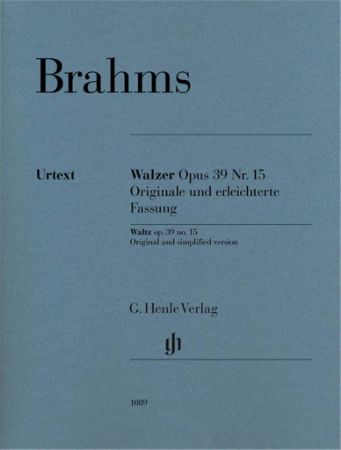 BRAHMS:WALTZ OP.39 NO.15 ORIGINAL AND SIMPLIFIED VERSION FOR PIANO