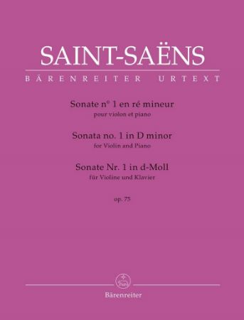 SAINT-SAENS:SONATA NO.1 D-MOLL OP.75 VIOLIN AND PIANO