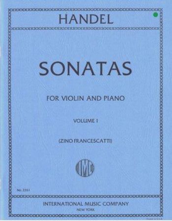 HANDEL:SIX SONATAS VOL.1 VIOLIN AND PIANO