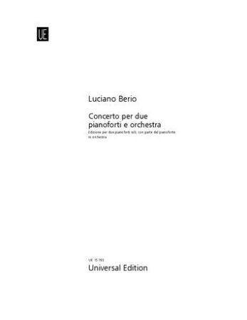 BERIO:CONCERTO PER DUE PIANOFORTI