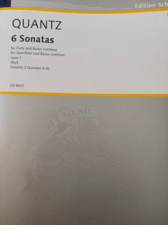 QUANTZ:6 SONATAS OP.1/ 4-6 FLUTE VOL.2 FLUTE AND PIANO