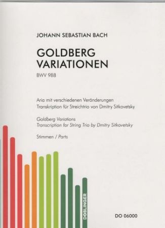 BACH J.S.:GOLDBERG VARIATIONEN BWV 988 STRING TRIO BY SITKOVETSKY