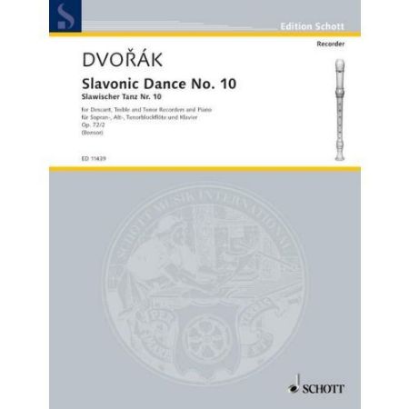 DVORAK:SLAVONIC DANCE NO.10 OP.72/2 SOPRAN,ALT,TENORBLOCKFLOTE UND KLAVIER