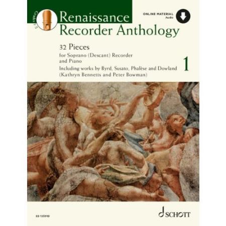 RENAISSANCE RECORDER ANTHOLOGY FOR SOPRANO RECORDER AND PIANO VOL.1+AUDIO ACCESS