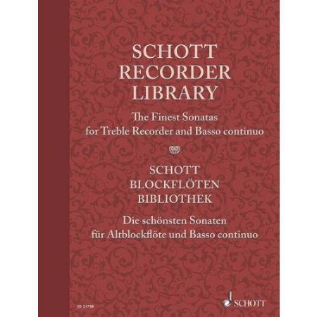 SCHOTT RECORDER LIBRARY THE FINEST SONATAS FOT TREBLE RECORDER AND BC.