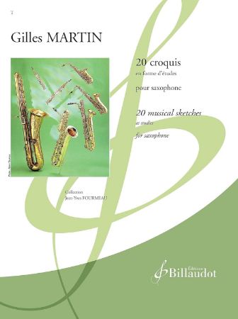 MARTIN:20 CROQUIS/20 MUSICAL SKETCHES AS STUDIES FOR SAXOPHONE