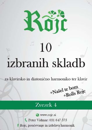 10 IZBRANIH SKLADB ZVEZEK 4 ZA KLAVIRSKO IN DIATONIČNO HARMONIKO TER KLAVIR